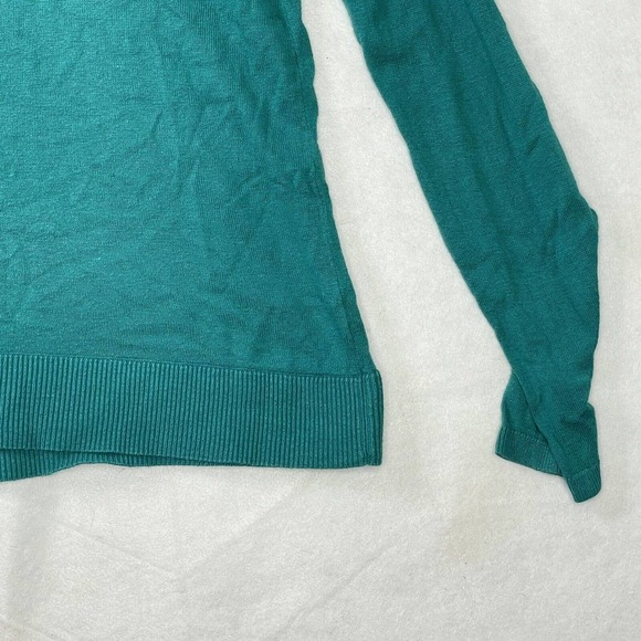 J. Jill Womens Size Medium Turquoise Blue/Green Stretch Long Sleeve Blouse Top - Picture 11 of 12